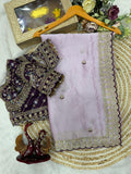 Beautiful Soft Rangoli Silk Sequence Embroidery Work Sare