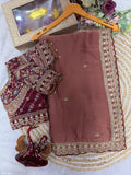 Beautiful Soft Rangoli Silk Sequence Embroidery Work Sare