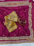 Beautiful Soft Rangoli Silk Sequence Embroidery Work Sare