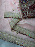 Beautiful Soft Rangoli Silk Sequence Embroidery Work Sare