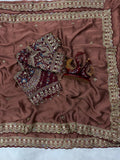 Beautiful Soft Rangoli Silk Sequence Embroidery Work Sare