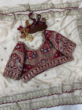 Beautiful Soft Rangoli Silk Sequence Embroidery Work Sare