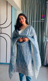 Latest Designer Pure Crush Silk With Heavy Embroidery And Sequence Work Salwar Kameez