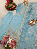 Latest Designer Pure Crush Silk With Heavy Embroidery And Sequence Work Salwar Kameez