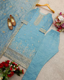 Latest Designer Pure Crush Silk With Heavy Embroidery And Sequence Work Salwar Kameez