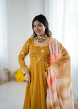 Latest Designer Suit With Heavy Crunchy Silk With Embroidery And Sequence Work