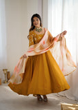 Latest Designer Suit With Heavy Crunchy Silk With Embroidery And Sequence Work
