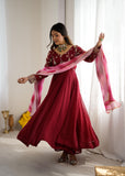 Latest Designer Suit With Heavy Crunchy Silk With Embroidery And Sequence Work