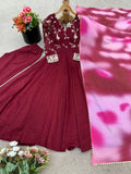 Latest Designer Suit With Heavy Crunchy Silk With Embroidery And Sequence Work
