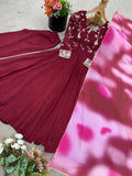 Latest Designer Suit With Heavy Crunchy Silk With Embroidery And Sequence Work