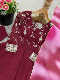 Latest Designer Suit With Heavy Crunchy Silk With Embroidery And Sequence Work
