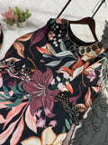 BEAUTIFUL PRINTED MUSLIN SILK COLOUR FULL WITH EMBROIDERED CUTWORKED TOP, PANT WITH DUPATTA