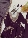 LATEST DESIGNER FOX GEORGETTE SEQUENCE AND EMBROIDERY WORK DRESS