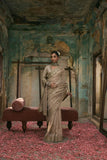 Premium Gold Crush Saree Embellished With Beautiful Sequins Work And Coding Work