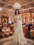 Designer Georgette Saree  With Beautiful Heavy Lucknowi Thread Work
