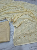 Designer Georgette Saree  With Beautiful Heavy Lucknowi Thread Work