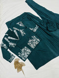 Exclusive Designer Chinnon Silk Drape Saree With Stunning Jacket Blouse