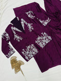 Exclusive Designer Chinnon Silk Drape Saree With Stunning Jacket Blouse