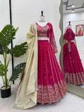 Faux Georgette with Intricate Thread & Sequence Embroidery Lehenga Choli