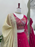Faux Georgette with Intricate Thread & Sequence Embroidery Lehenga Choli