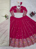 Faux Georgette with Intricate Thread & Sequence Embroidery Lehenga Choli