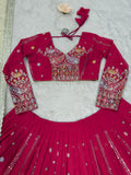 Faux Georgette with Intricate Thread & Sequence Embroidery Lehenga Choli