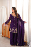 Fendi Silk with Heavy Embroidery Beads Sequence & Thread Work With Latkan Salwar Kameez