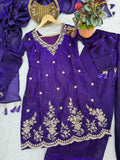 Fendi Silk with Heavy Embroidery Beads Sequence & Thread Work With Latkan Salwar Kameez