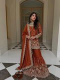 Pure Heavy Gmy Silk With Heavy Embroidery Sequence Work with Real Mirror Hand Work Top-Bottom And Dupatta Set