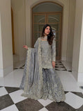 Pure Heavy Gmy Silk With Heavy Embroidery Sequence Work with Real Mirror Hand Work Top-Bottom And Dupatta Set