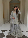 Pure Heavy Gmy Silk With Heavy Embroidery Sequence Work with Real Mirror Hand Work Top-Bottom And Dupatta Set