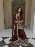 Pure Heavy Gmy Silk With Heavy Embroidery Sequence Work with Real Mirror Hand Work Top-Bottom And Dupatta Set