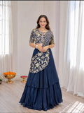 Latest Designer  Doubel layer Style Lehenga Choli Set With Embroidery Work