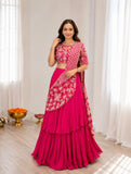 Latest Designer  Doubel layer Style Lehenga Choli Set With Embroidery Work