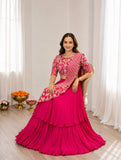 Latest Designer  Doubel layer Style Lehenga Choli Set With Embroidery Work