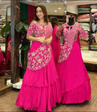 Latest Designer  Doubel layer Style Lehenga Choli Set With Embroidery Work