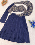 Latest Designer  Doubel layer Style Lehenga Choli Set With Embroidery Work