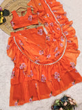 Stylish Ruffle Drape Lehenga Saree - Modern Look With Traditional Touch