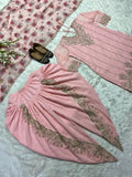 Faux Georgette With Heavy Embroidery 5mm Sequence Work With Sleeve Salwar Kameez