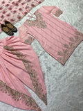 Faux Georgette With Heavy Embroidery 5mm Sequence Work With Sleeve Salwar Kameez