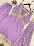 PARTY WEAR  4 PIECE REAL MIRROR AND EMBROIDERY WORKED BLOUSE-TOP, PLAZZO WITH DUPATTA