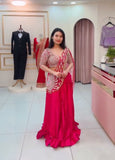 NEW DESIGNER PARTY WEAR LAHENGA SAREE WITH STITCH BLOUSE WITH EMBROIDERY WORK