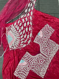 NEW DESIGNER PARTY WEAR LAHENGA SAREE WITH STITCH BLOUSE WITH EMBROIDERY WORK