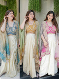 Super Hit New Designer Indo-Western Draped Saree Set