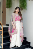 Super Hit New Designer Indo-Western Draped Saree Set