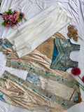 Super Hit New Designer Indo-Western Draped Saree Set
