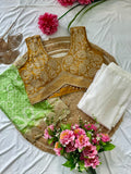 Super Hit New Designer Indo-Western Draped Saree Set