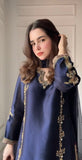 Designer Party Wear Heavy Natural Crep Silk With Moti Work  Farshi Salwar Kameez