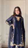 Designer Party Wear Heavy Natural Crep Silk With Moti Work  Farshi Salwar Kameez