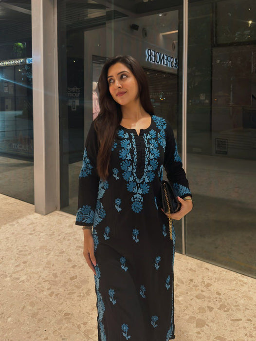 Roman silk with Soft Micro Cotton Lining with Thread work Co-Ord Set